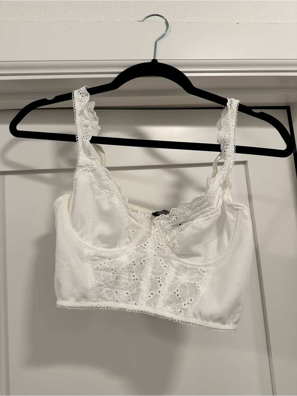 Urban Outfitters White Lace Longline Bralette